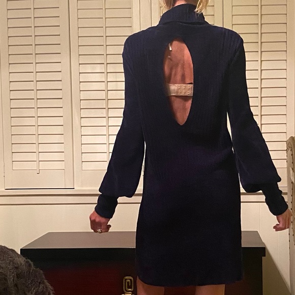 Free People velvet long sleeve turtleneck dress - Picture 8 of 13